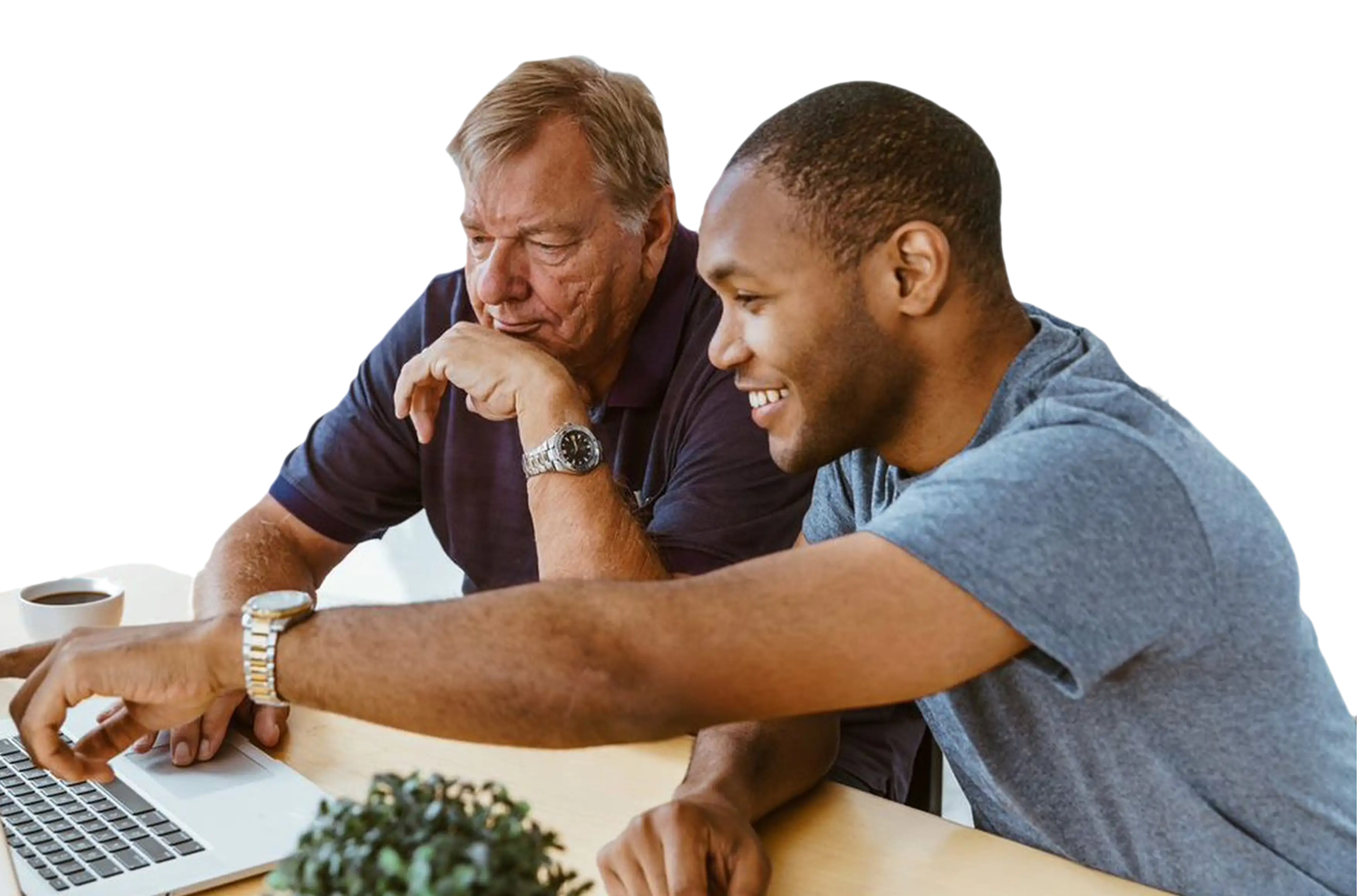 Business owners working together on a website